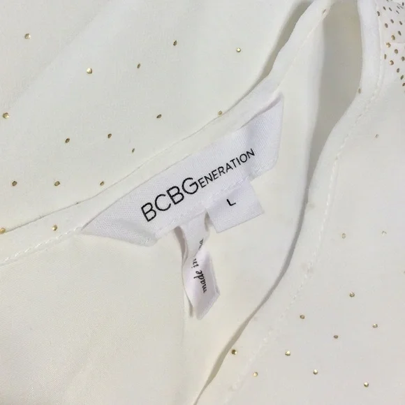 BCBG Whisper White/Golden Dress sz L - Picture 12 of 14